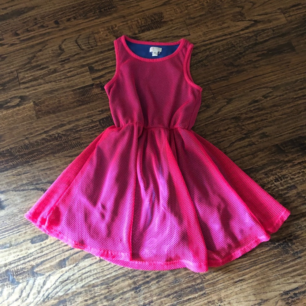 Pink and blue mesh dress